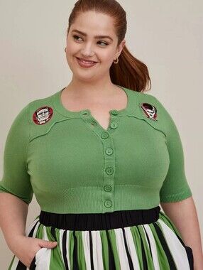 Torrid UNIVERSAL MONSTERS BRIDE OF FRANKENSTEIN SHRUG halloween cardigan